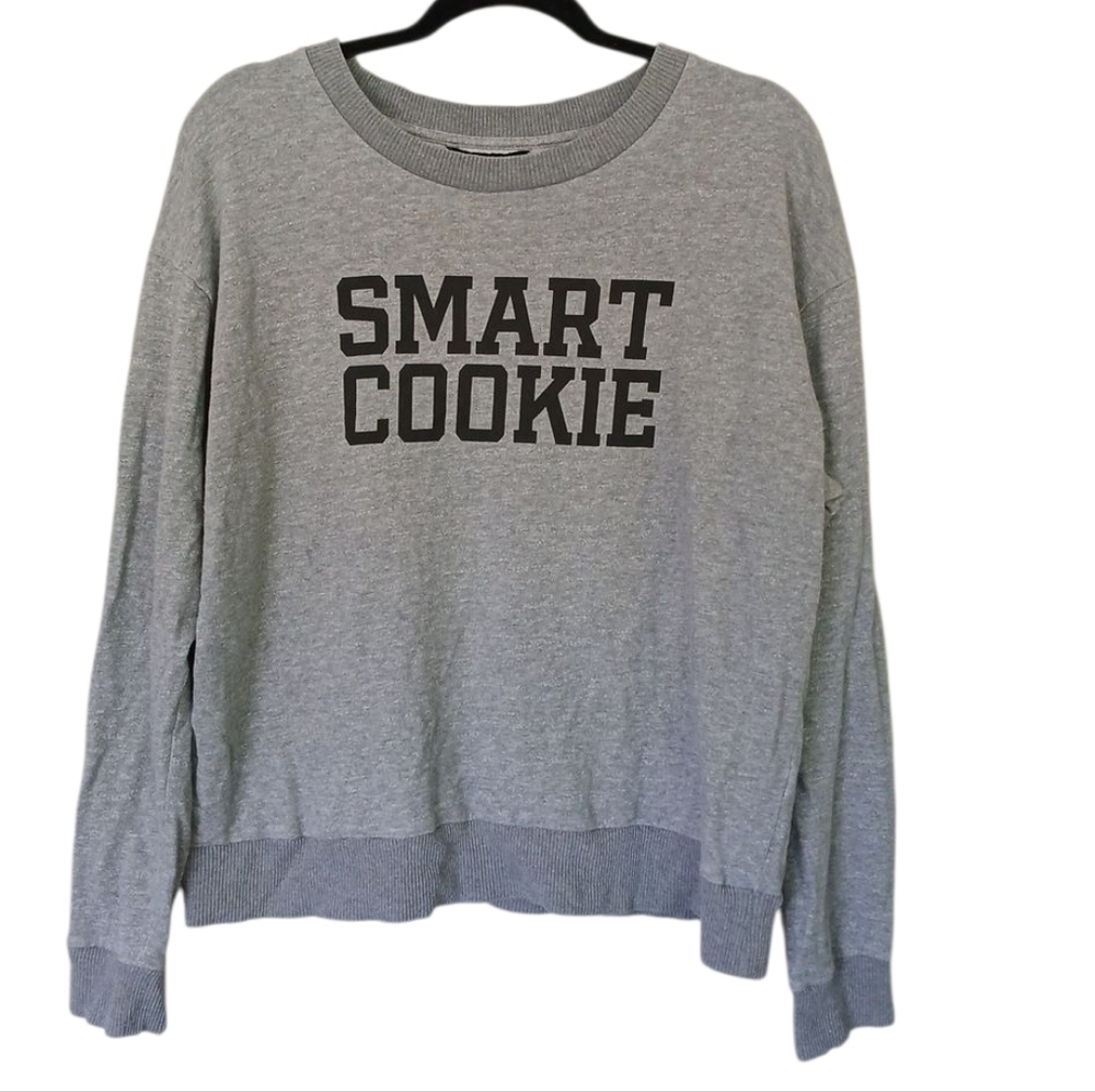 Banana Republic Gray Smart Cookie Graphic Pullover Sweatshirt Size Large